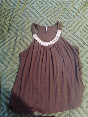 Vanity Black Beaded Racerback Tank